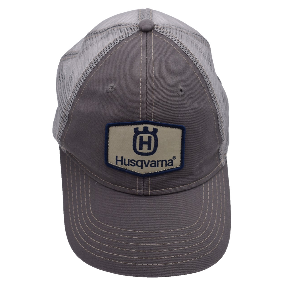 HUSQVARNA Trucker Hat Adjustable Snapback Mesh Cap - Gray - Adult OSFA